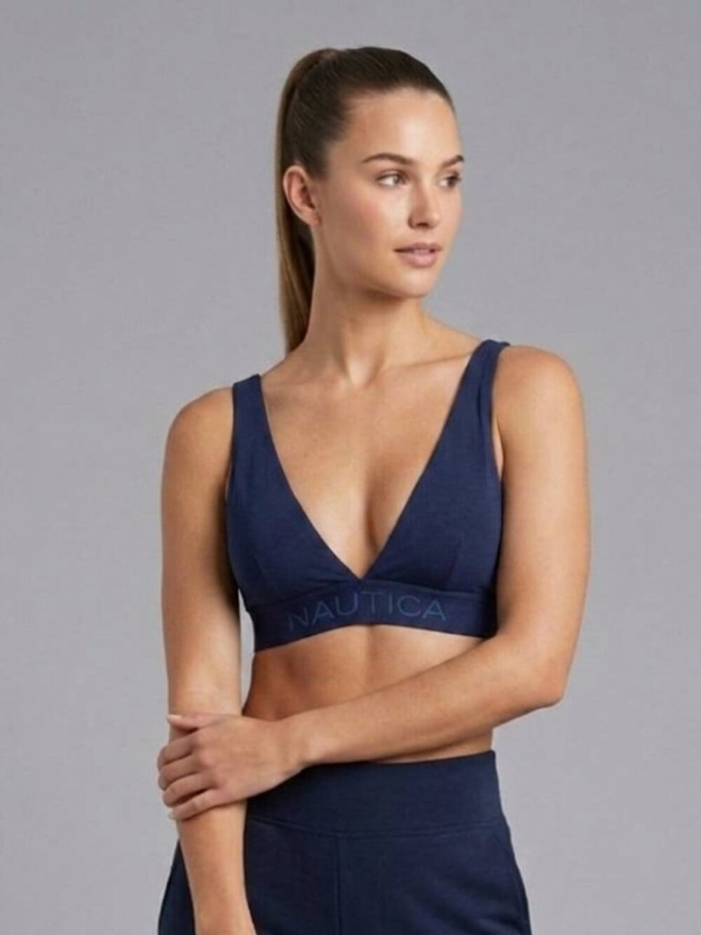 ⭐️ 5 for 20$! ⭐️ Nautica Intimates Wireless Navy Blue Bra - Picture 1 of 5